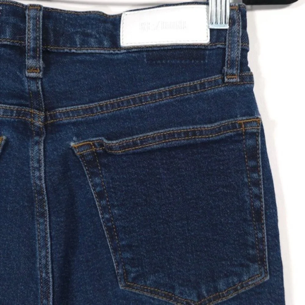 RE/DONE Women's Jeans 90s HIGH RISE ANKLE CROP Size 27 Button Fly 190-3WHRAC DRW